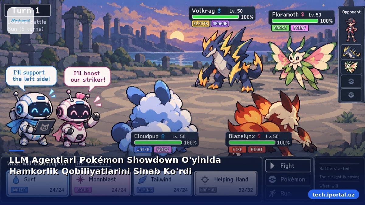 LLM Agentlari Pokémon Showdown O'yinida Hamkorlik Qobiliyatlarini Sinab Ko'rdi