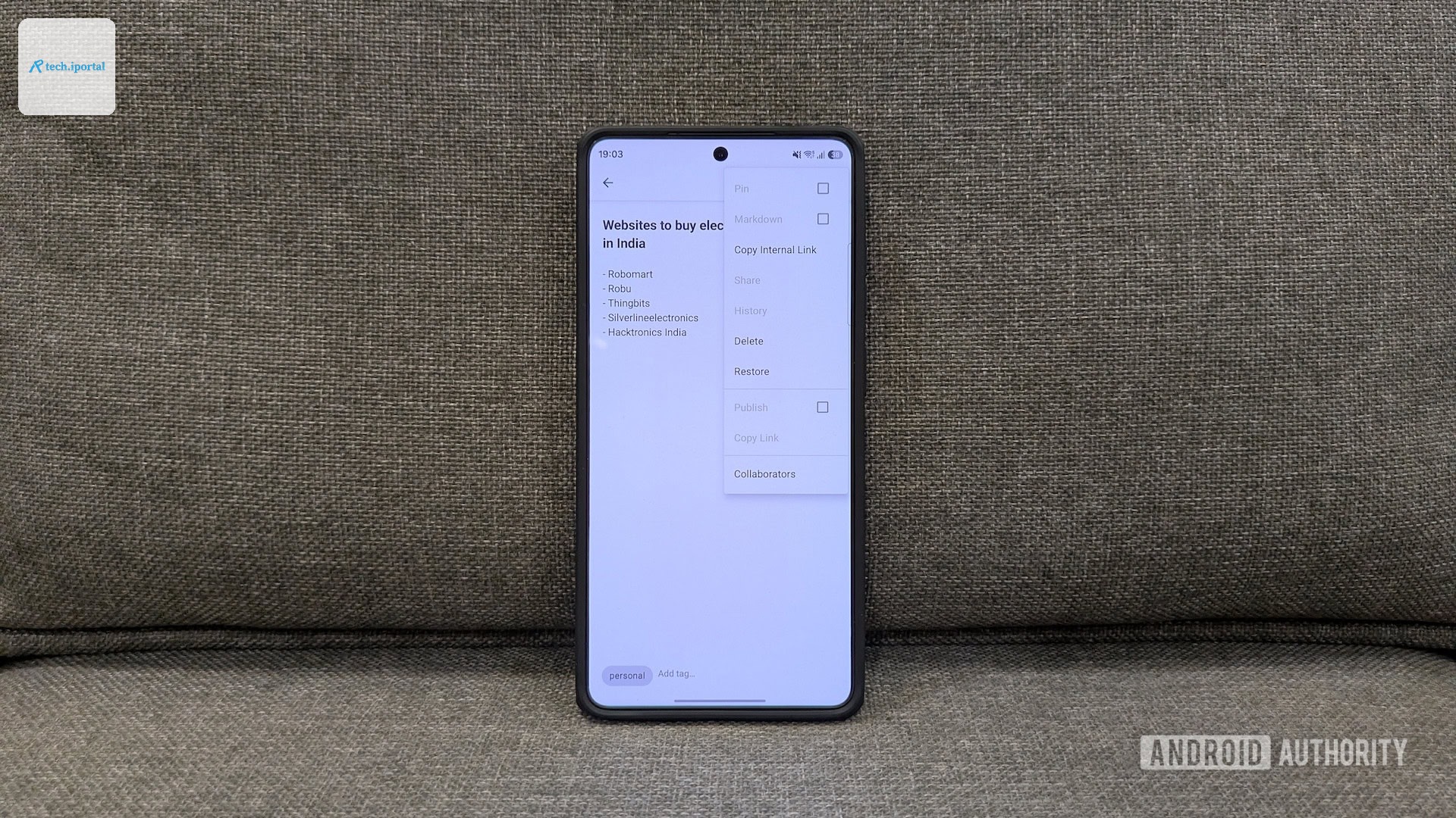 Simplenote Android app.