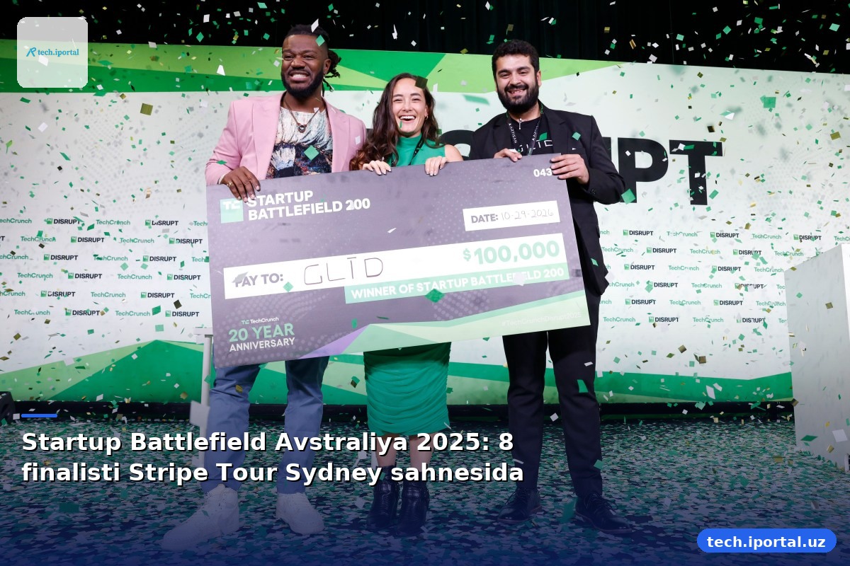Startup Battlefield Avstraliya 2025: 8 finalisti Stripe Tour Sydney sahnesida