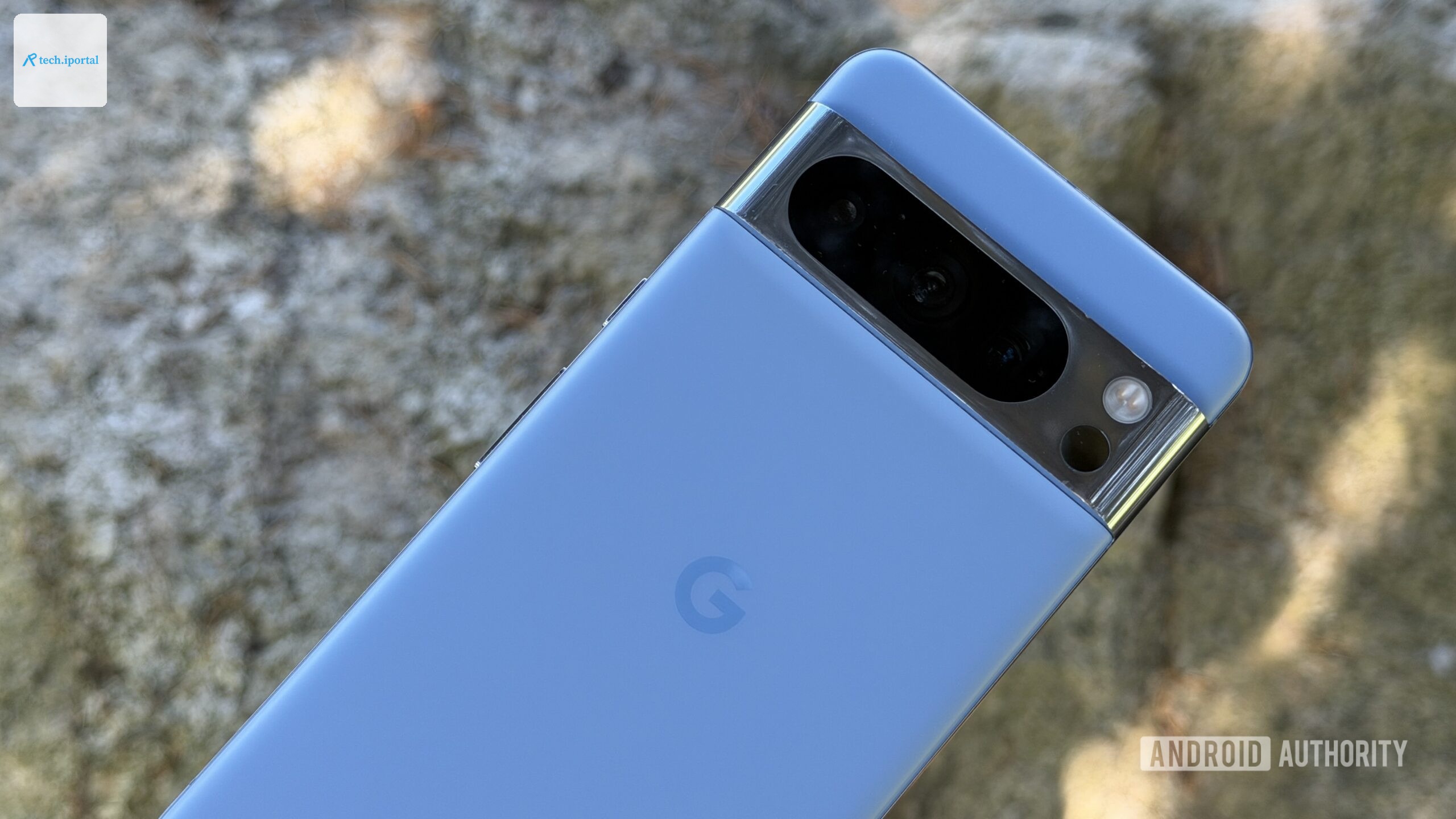 Google Pixel 8 Pro on rock