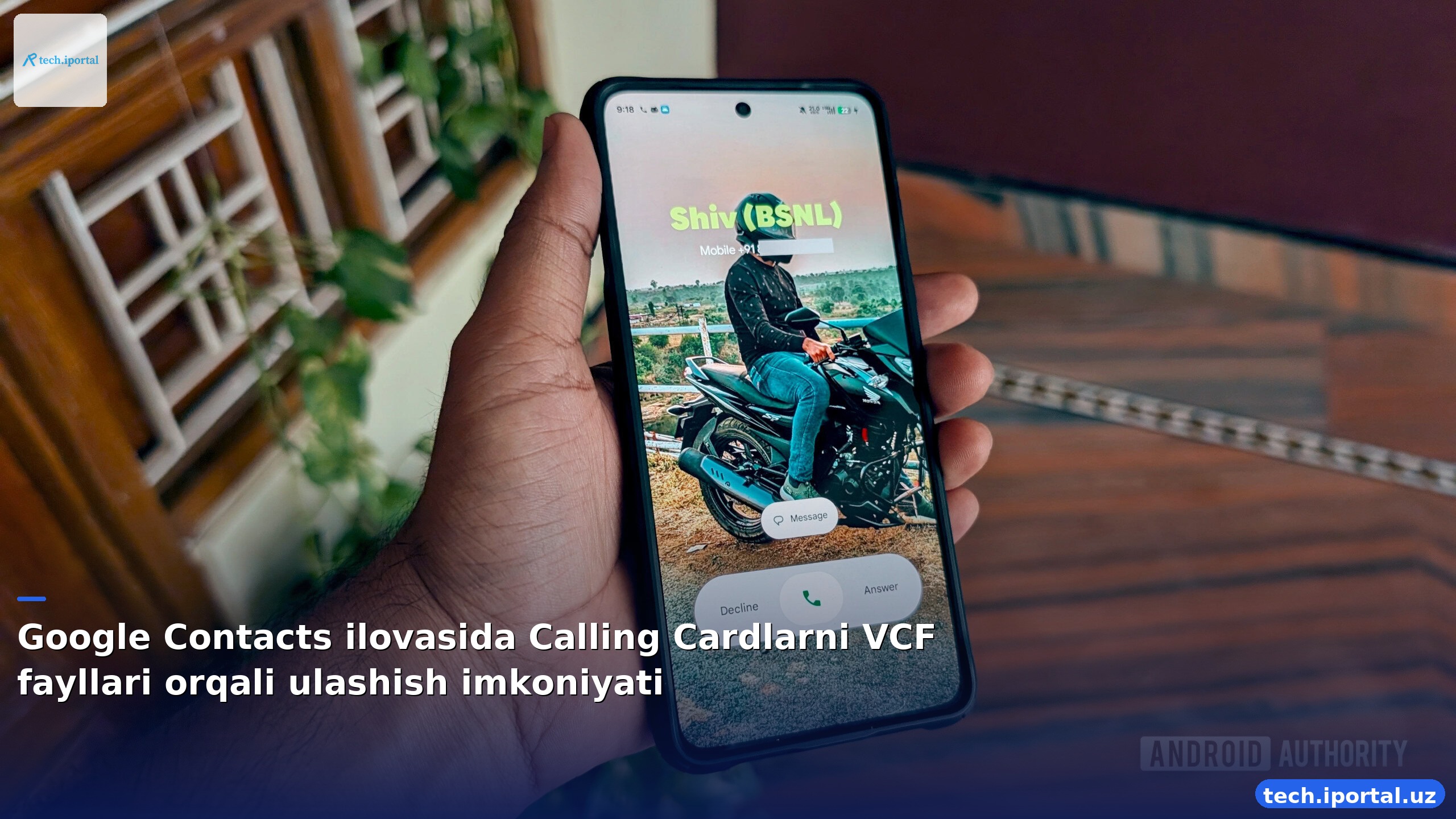 Google Contacts ilovasida Calling Cardlarni VCF fayllari orqali ulashish imkoniyati