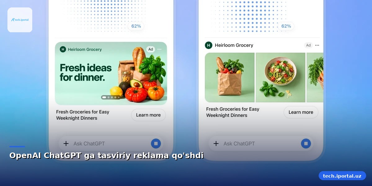 OpenAI ChatGPT ga tasviriy reklama qo'shdi