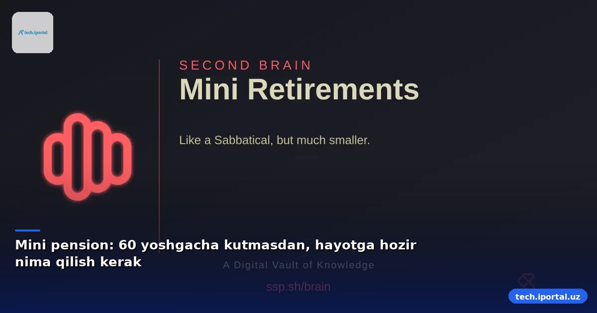 Mini pension: 60 yoshgacha kutmasdan, hayotga hozir nima qilish kerak