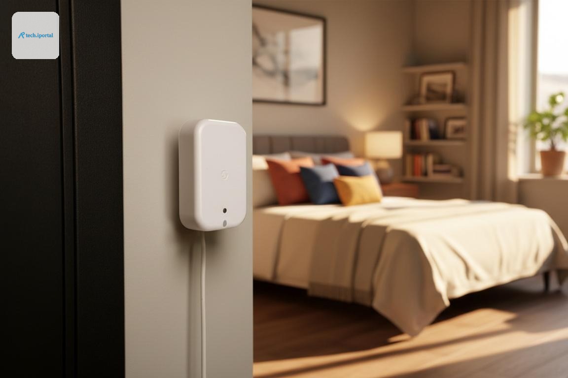 The Shelly Presence Gen4 radar sensor mounted to a wall.