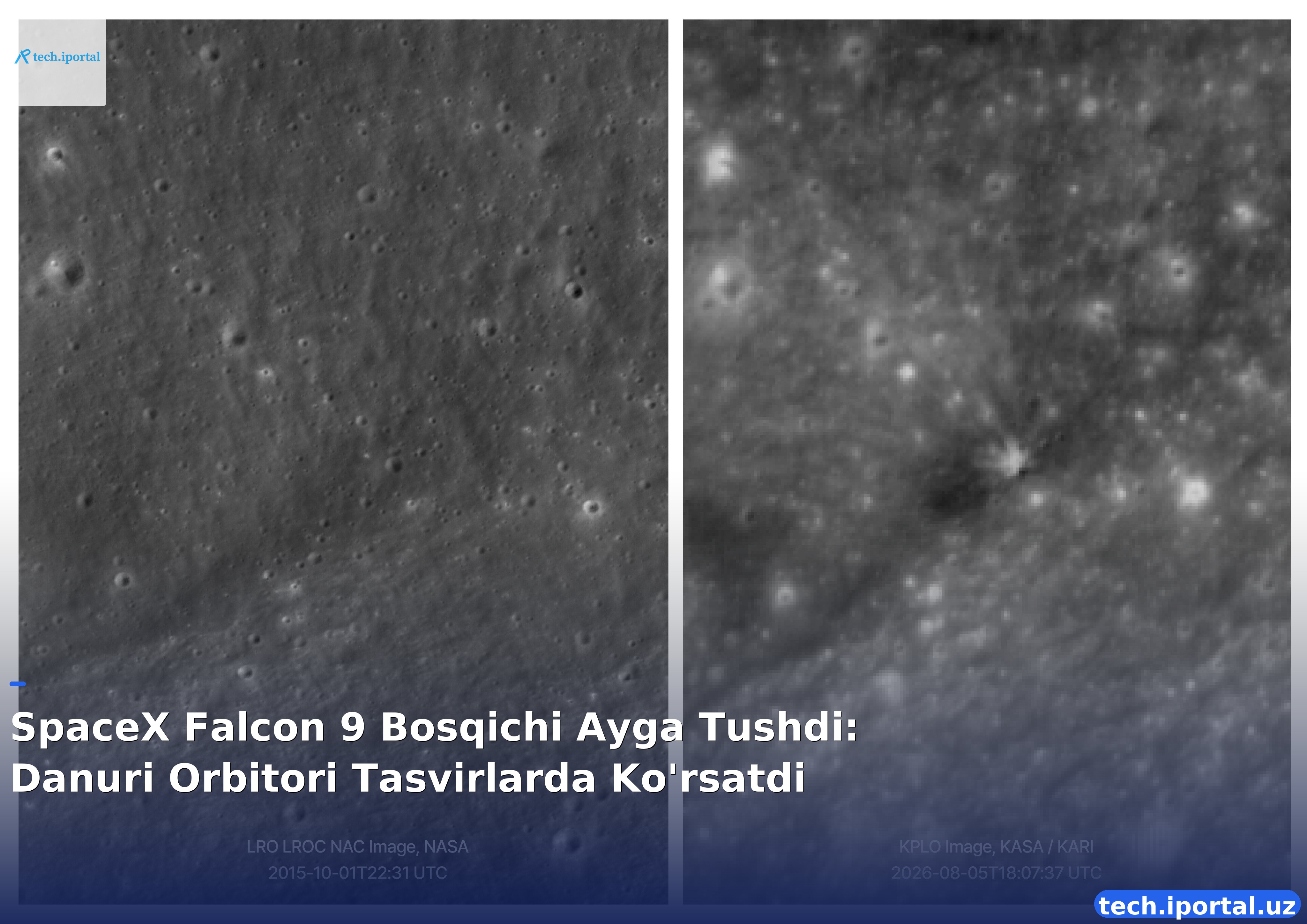 SpaceX Falcon 9 Bosqichi Ayga Tushdi: Danuri Orbitori Tasvirlarda Ko'rsatdi