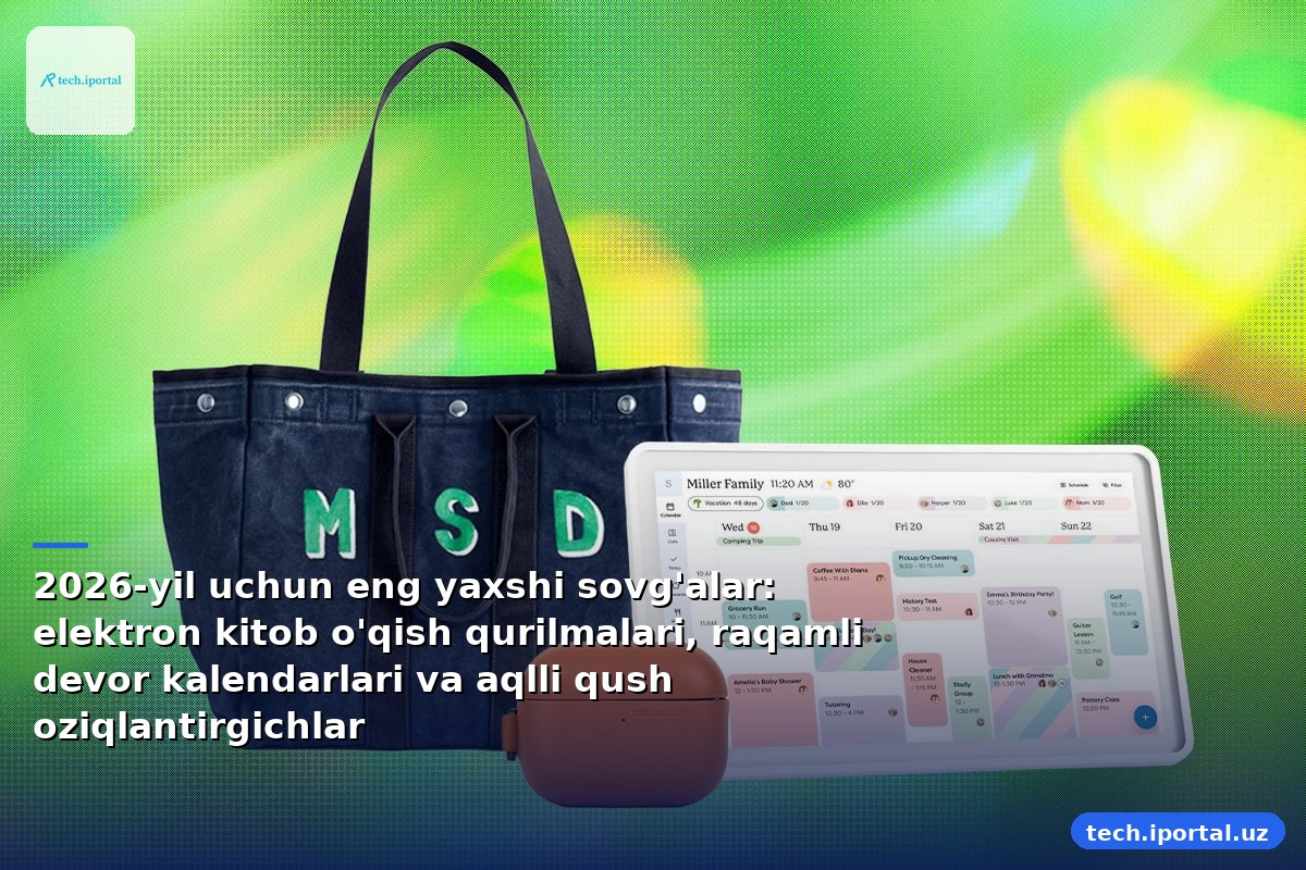 2026-yil uchun eng yaxshi sovg'alar: elektron kitob o'qish qurilmalari, raqamli devor kalendarlari va aqlli qush oziqlantirgichlar