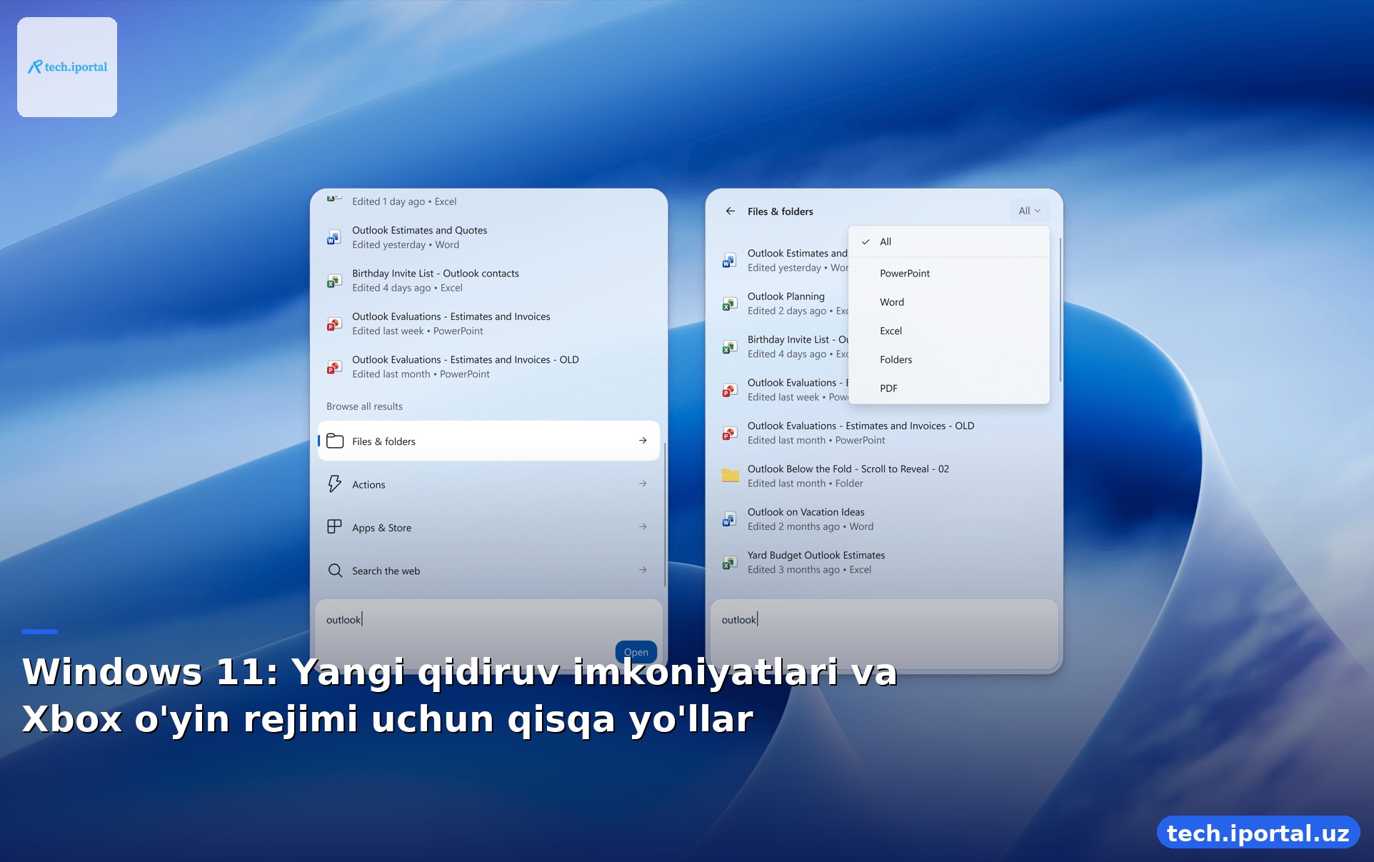 Windows 11: Yangi qidiruv imkoniyatlari va Xbox o'yin rejimi uchun qisqa yo'llar