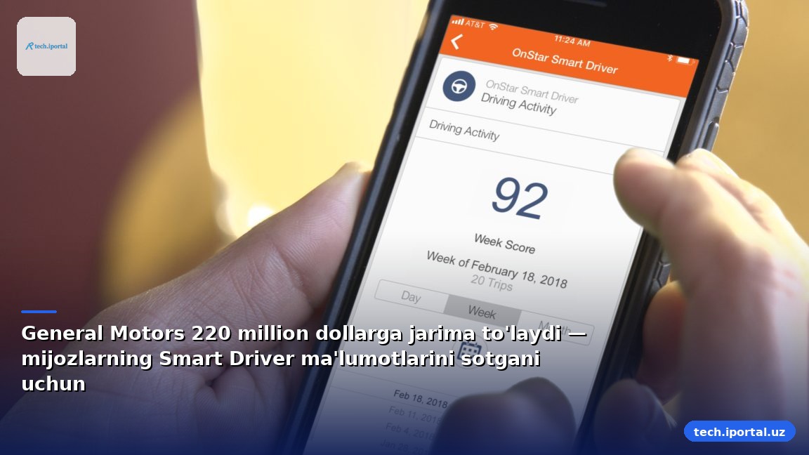 General Motors 220 million dollarga jarima to'laydi — mijozlarning Smart Driver ma'lumotlarini sotgani uchun
