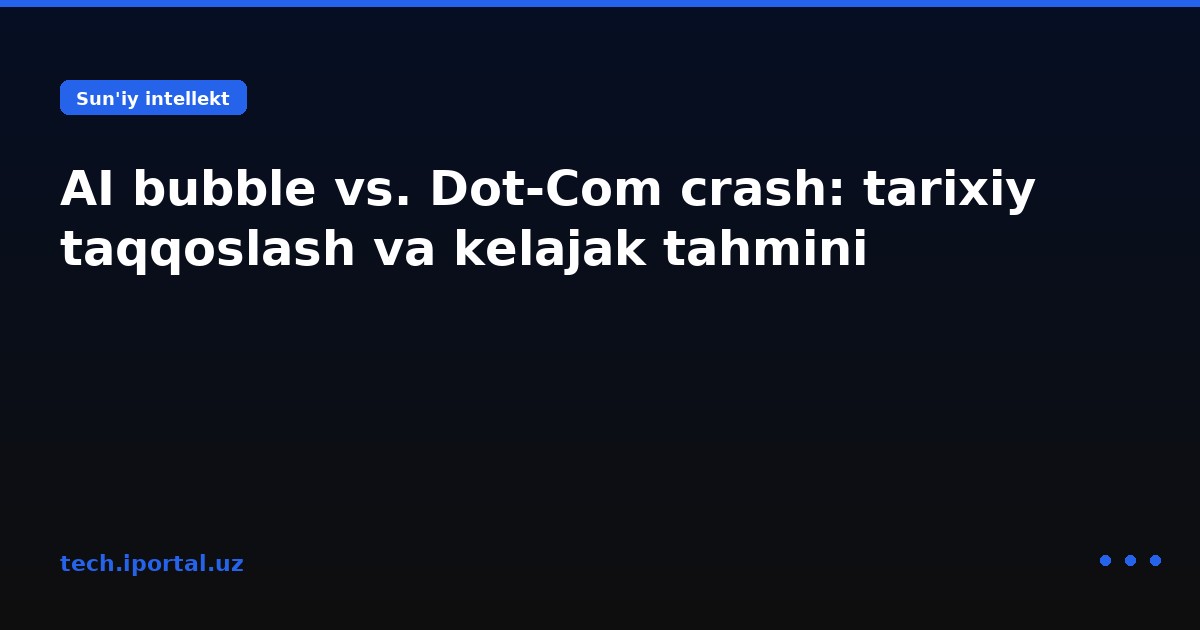 AI bubble vs. Dot‑Com crash: tarixiy taqqoslash va kelajak tahmini