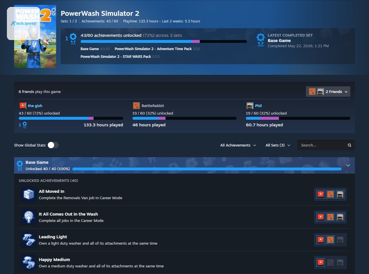Valve’s updated Steam achievements page.