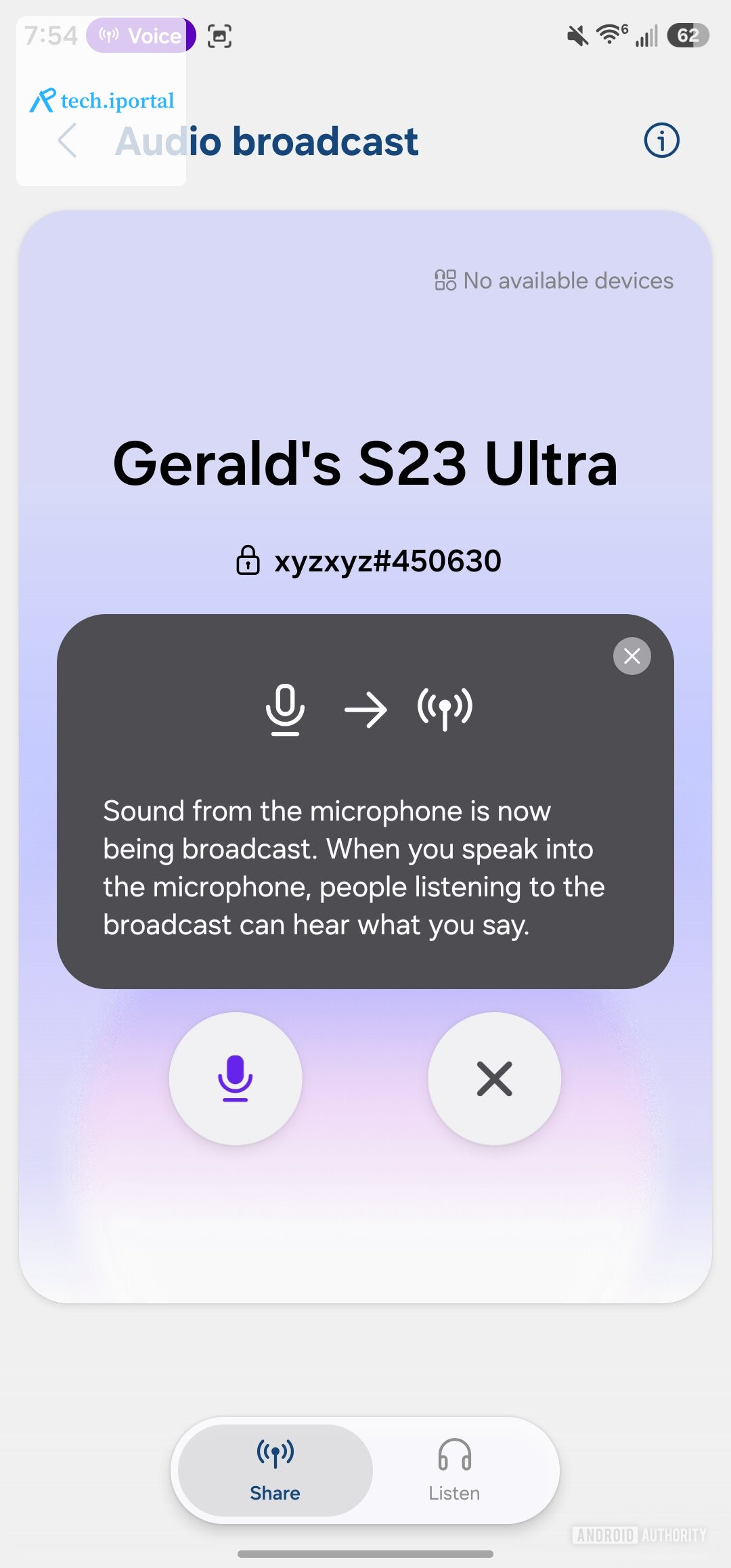 Samsung audio broadcast with voice 2
