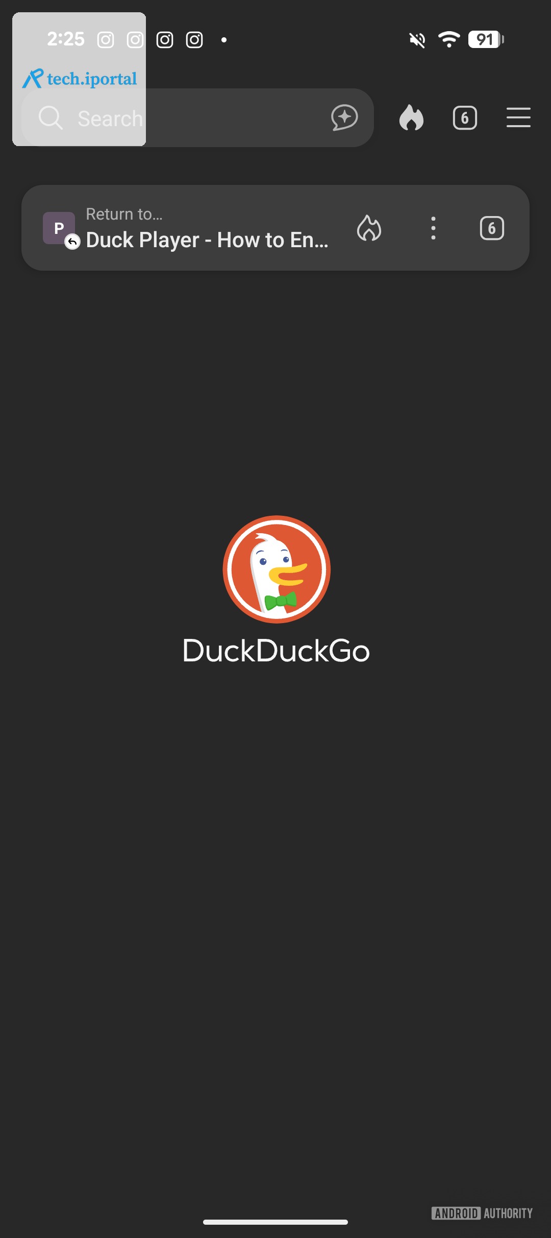 DuckDuckGo browser opened on Google Pixel 10a