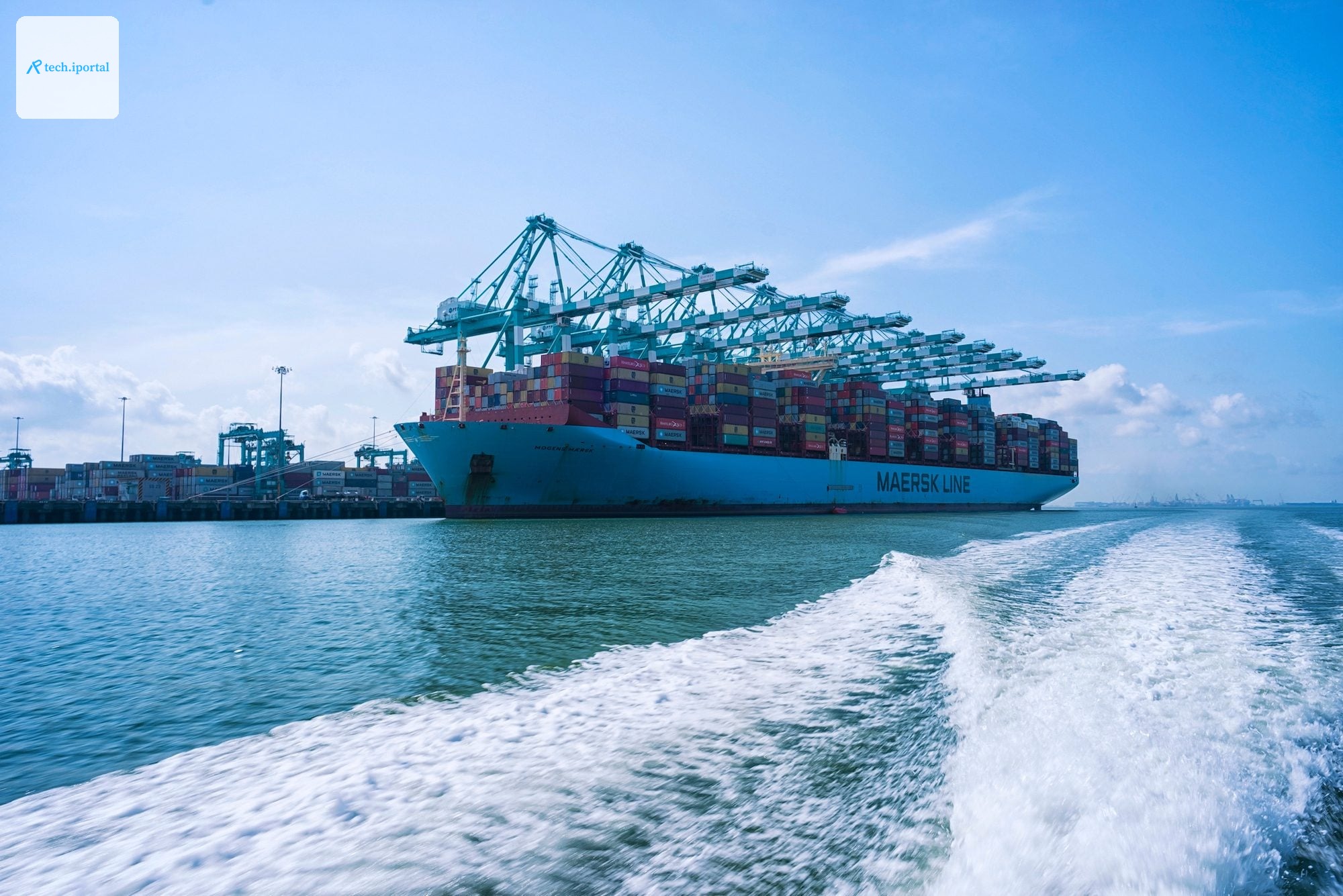 A Maersk containership berthed at the Port of Tanjung Pelepas in Malaysia.