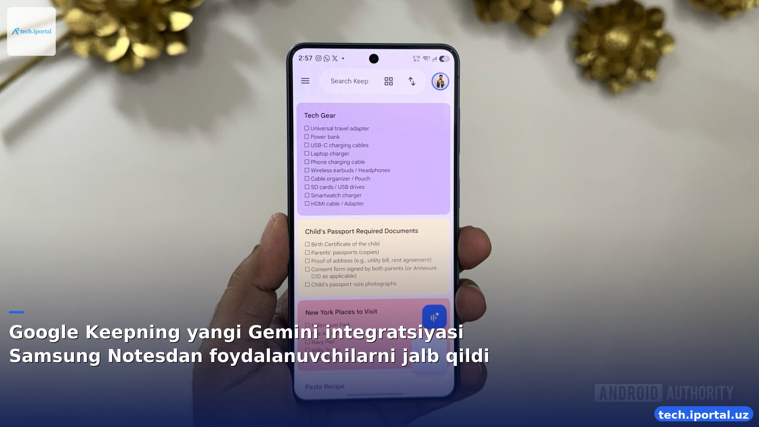 Google Keepning yangi Gemini integratsiyasi Samsung Notesdan foydalanuvchilarni jalb qildi