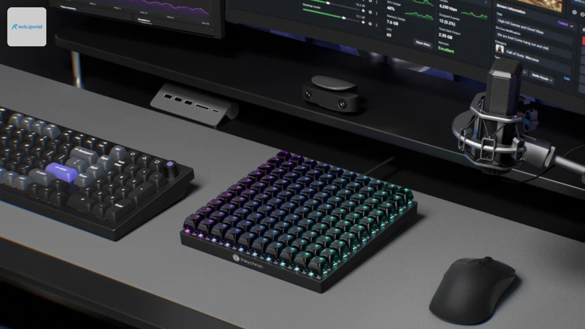 the Keychron C100 8K 100-key macro pad on a desk