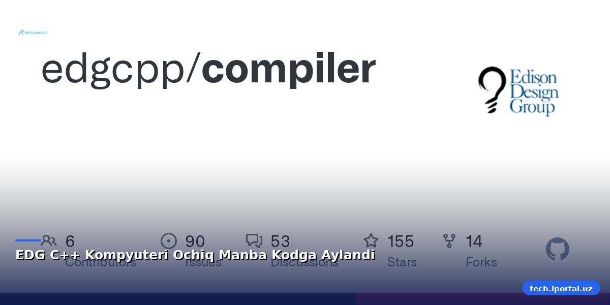 EDG C++ Kompyuteri Ochiq Manba Kodga Aylandi
