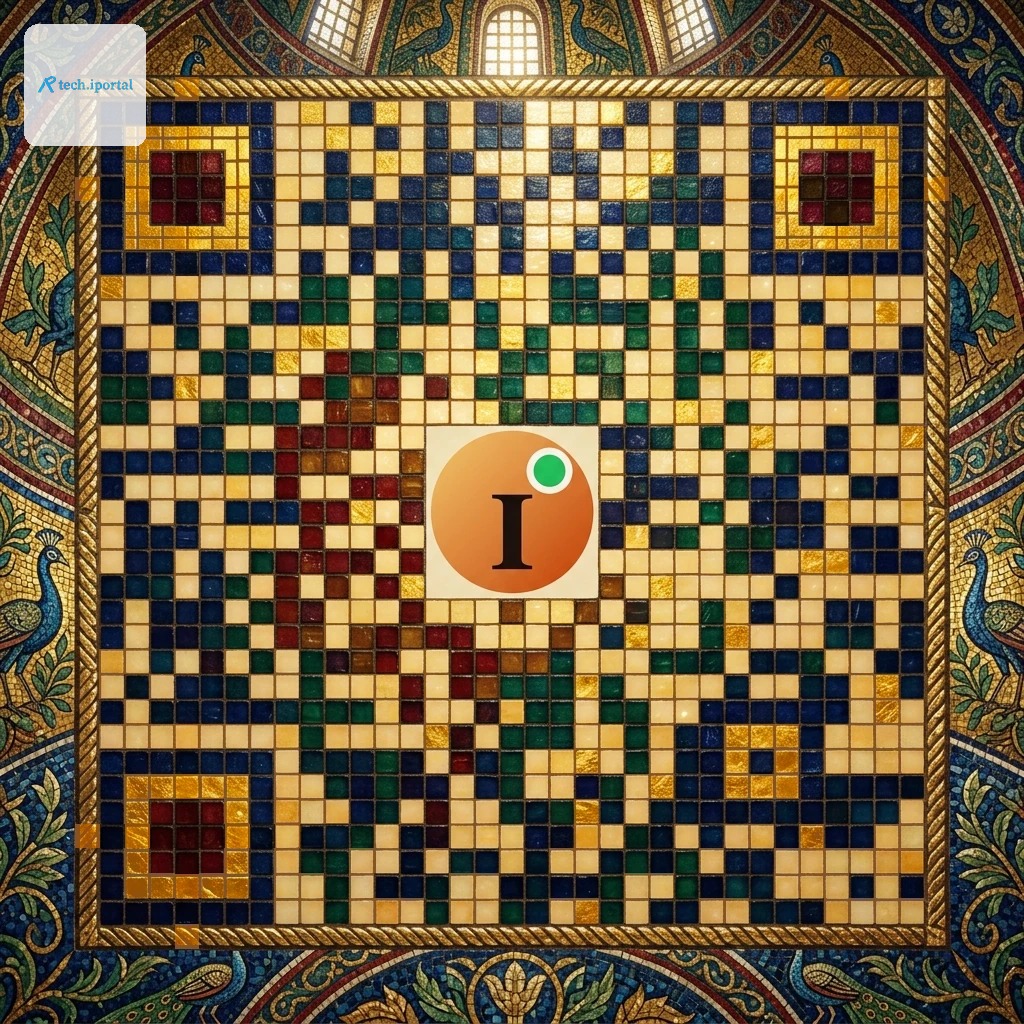 Full-picture QR code in a rich Byzantine gold mosaic style