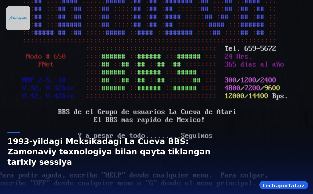 1993-yildagi Meksikadagi La Cueva BBS: Zamonaviy texnologiya bilan qayta tiklangan tarixiy sessiya