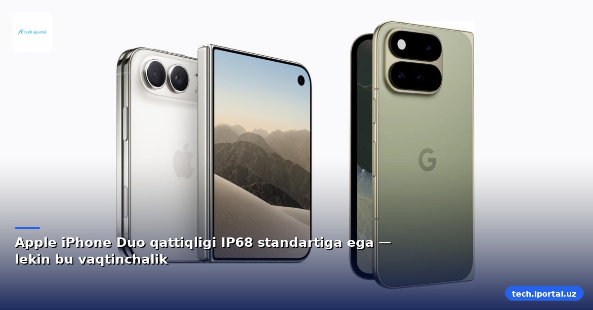 Apple iPhone Duo qattiqligi IP68 standartiga ega — lekin bu vaqtinchalik