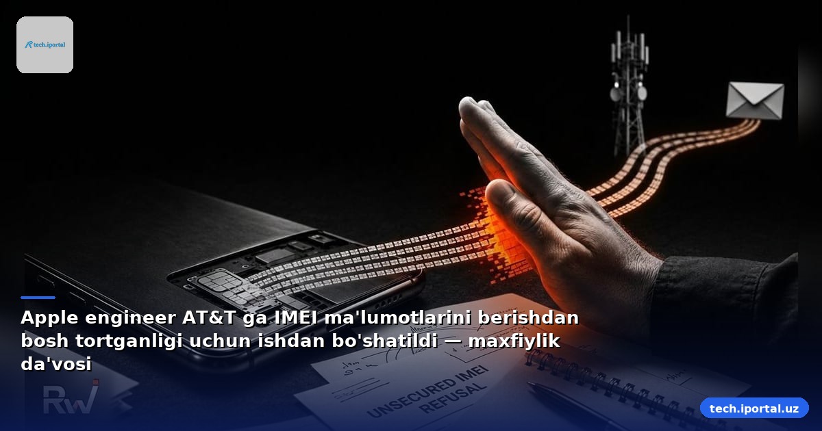 Apple engineer AT&T ga IMEI ma'lumotlarini berishdan bosh tortganligi uchun ishdan bo'shatildi — maxfiylik da'vosi