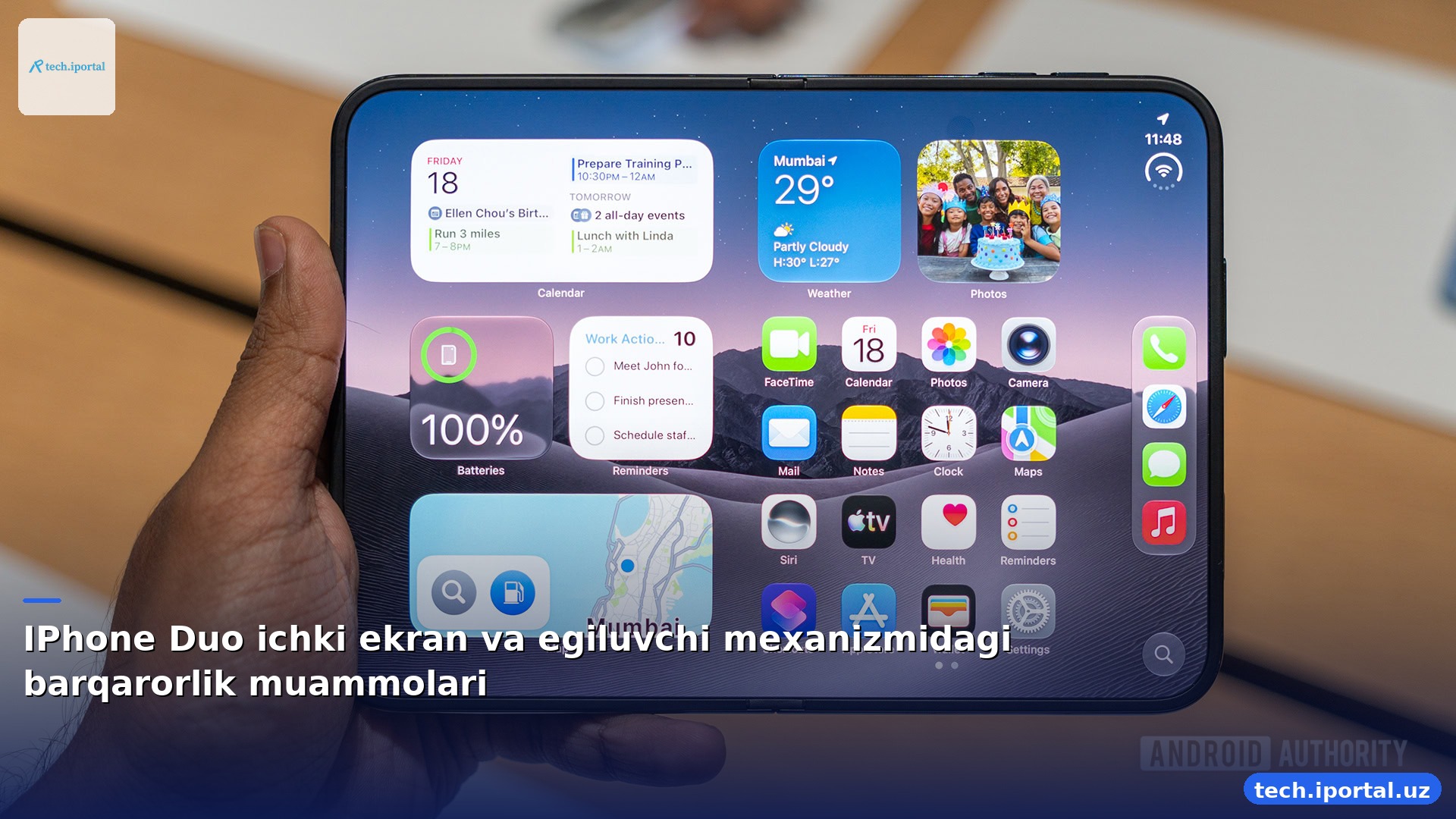 IPhone Duo ichki ekran va egiluvchi mexanizmidagi barqarorlik muammolari