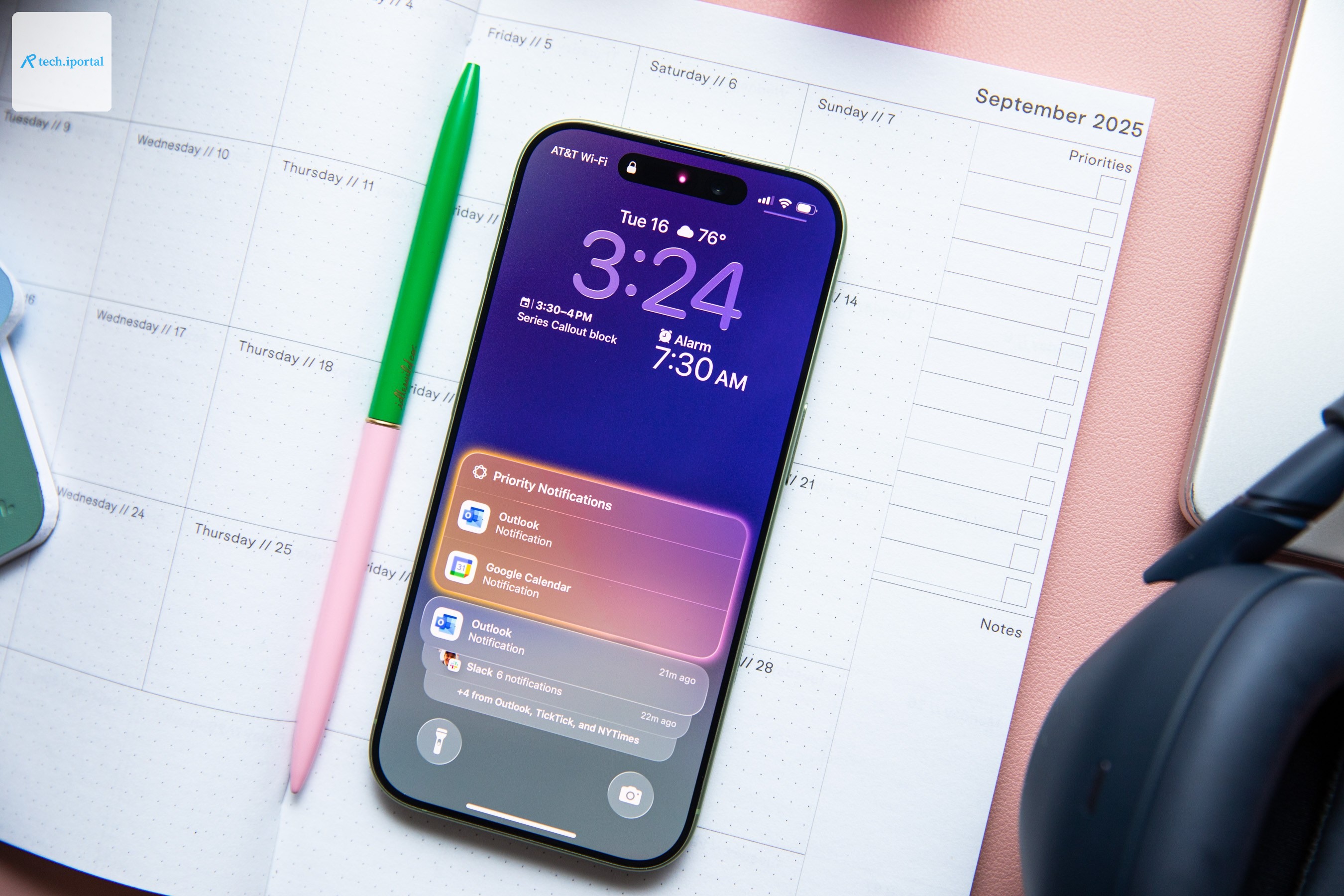 An iPhone 17 using AI-powered notification alerts.