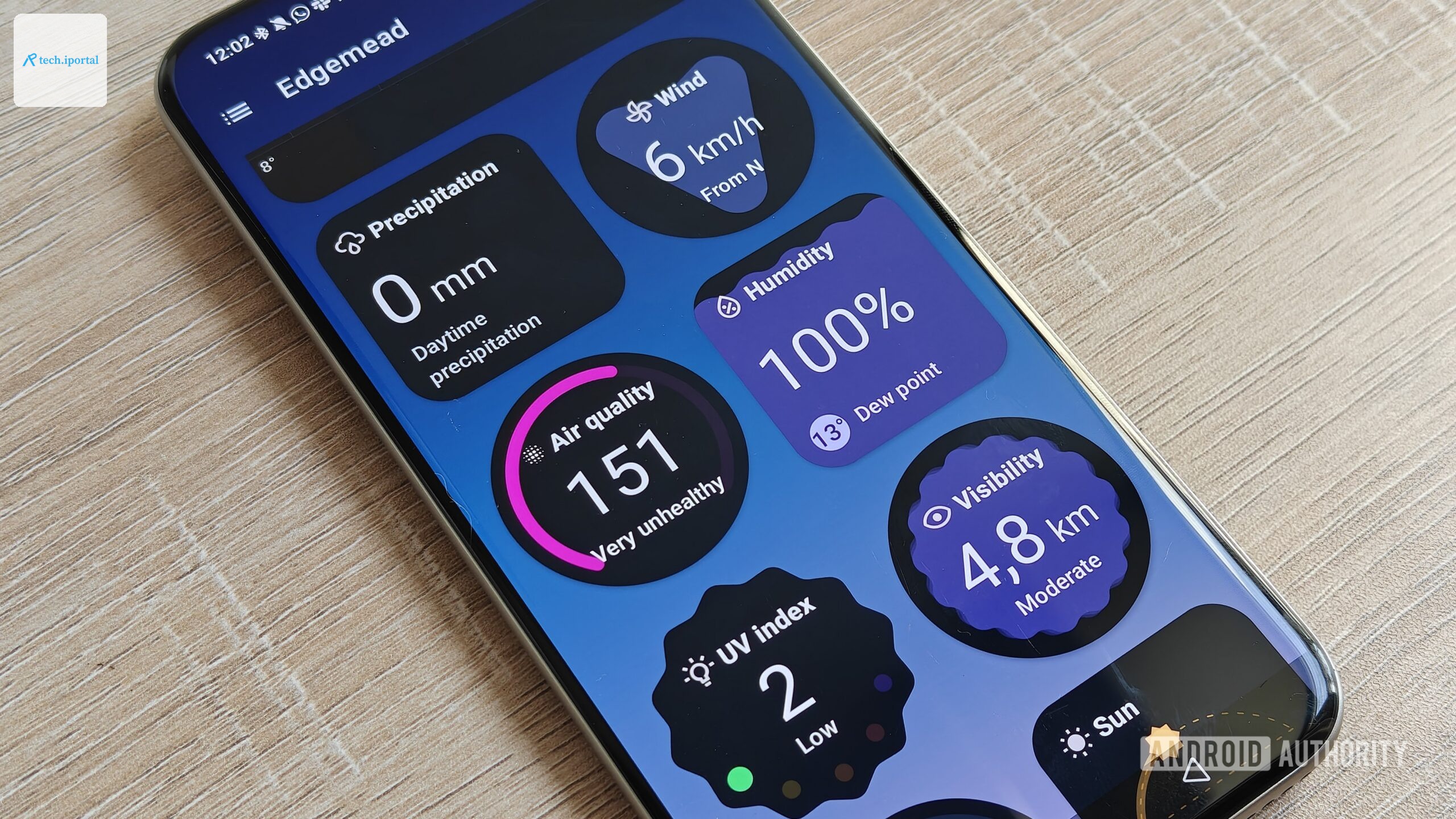 breezy app weather cards on a smartphone screen