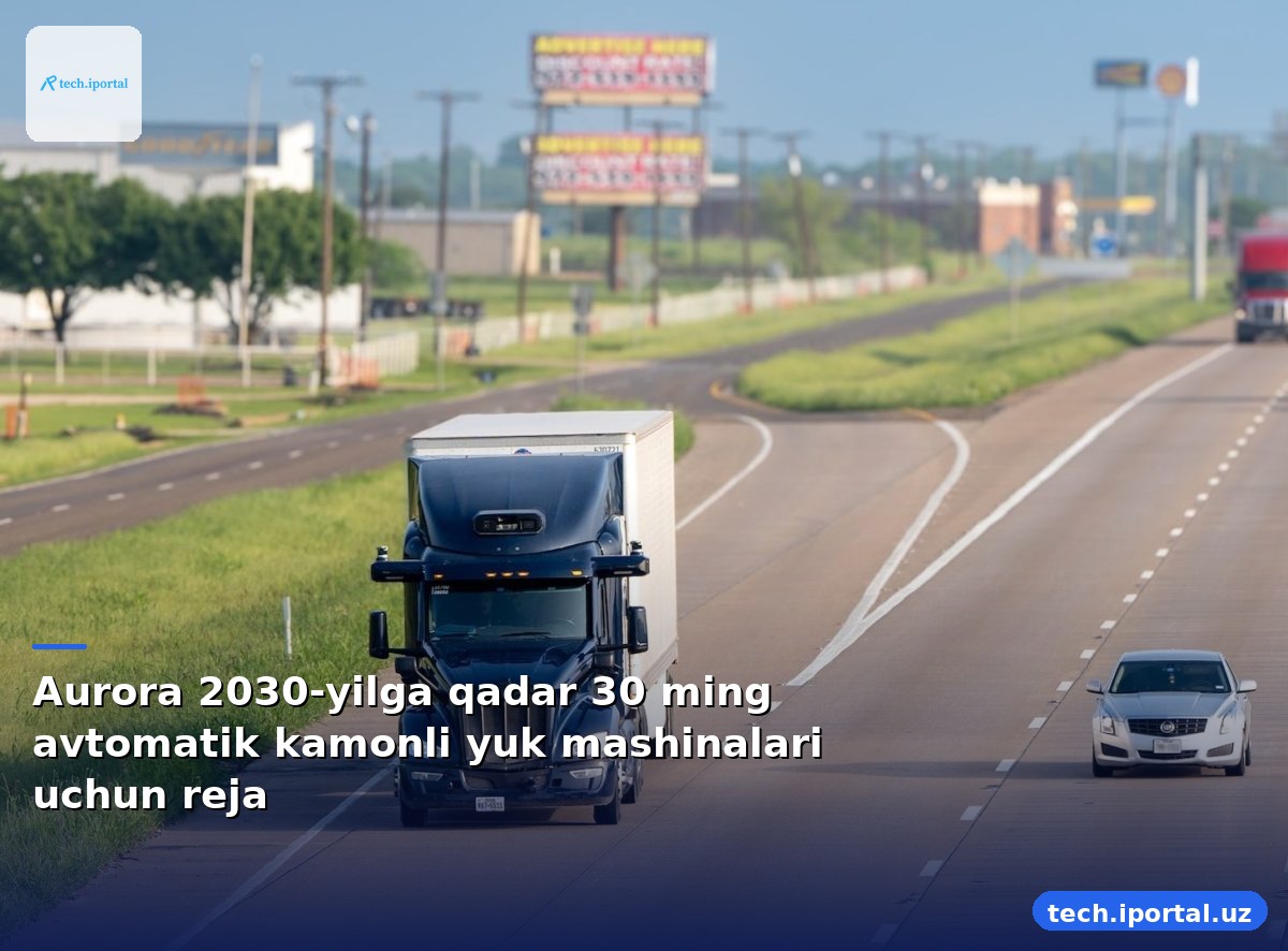 Aurora 2030-yilga qadar 30 ming avtomatik kamonli yuk mashinalari uchun reja