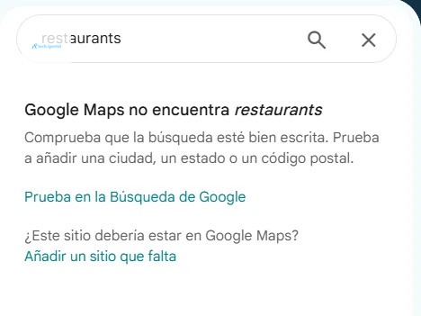 google maps search bug