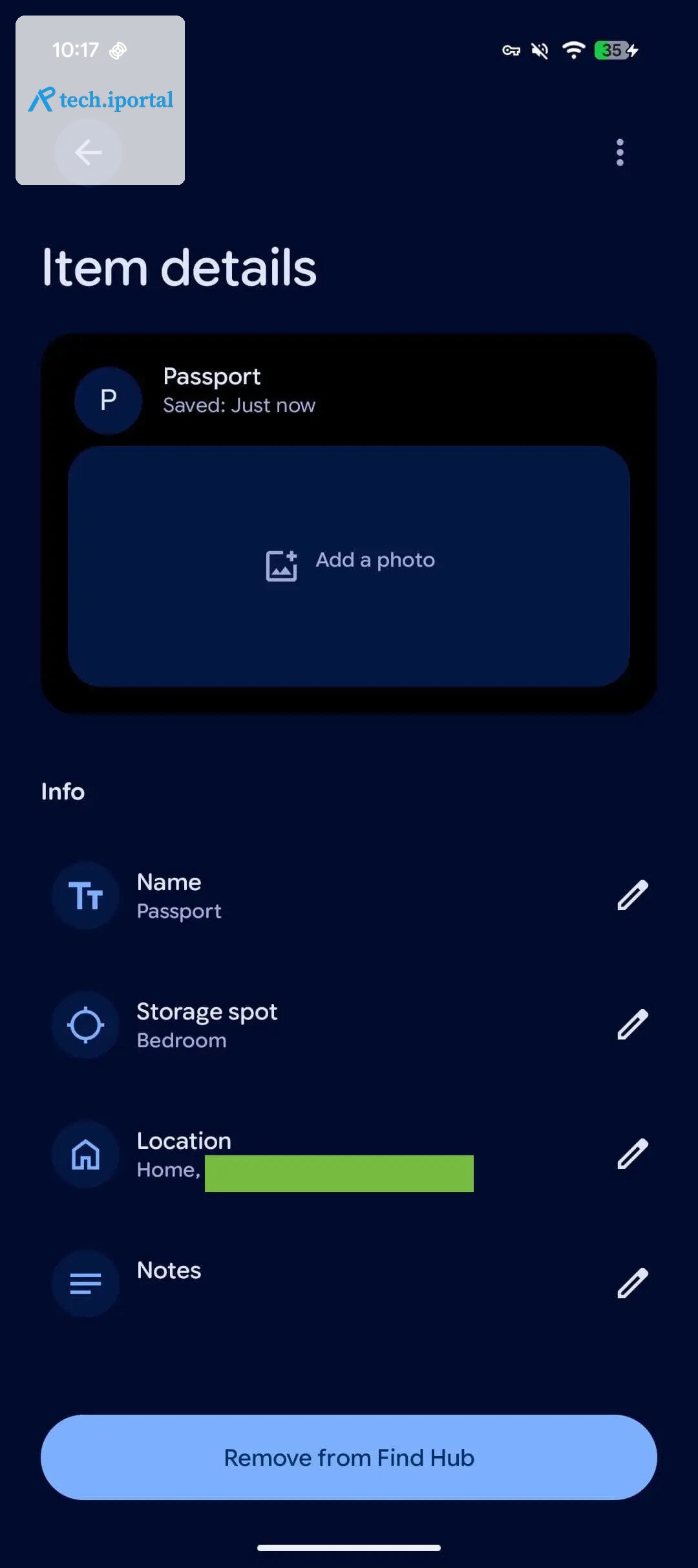 Find Hub Remembered tab 3
