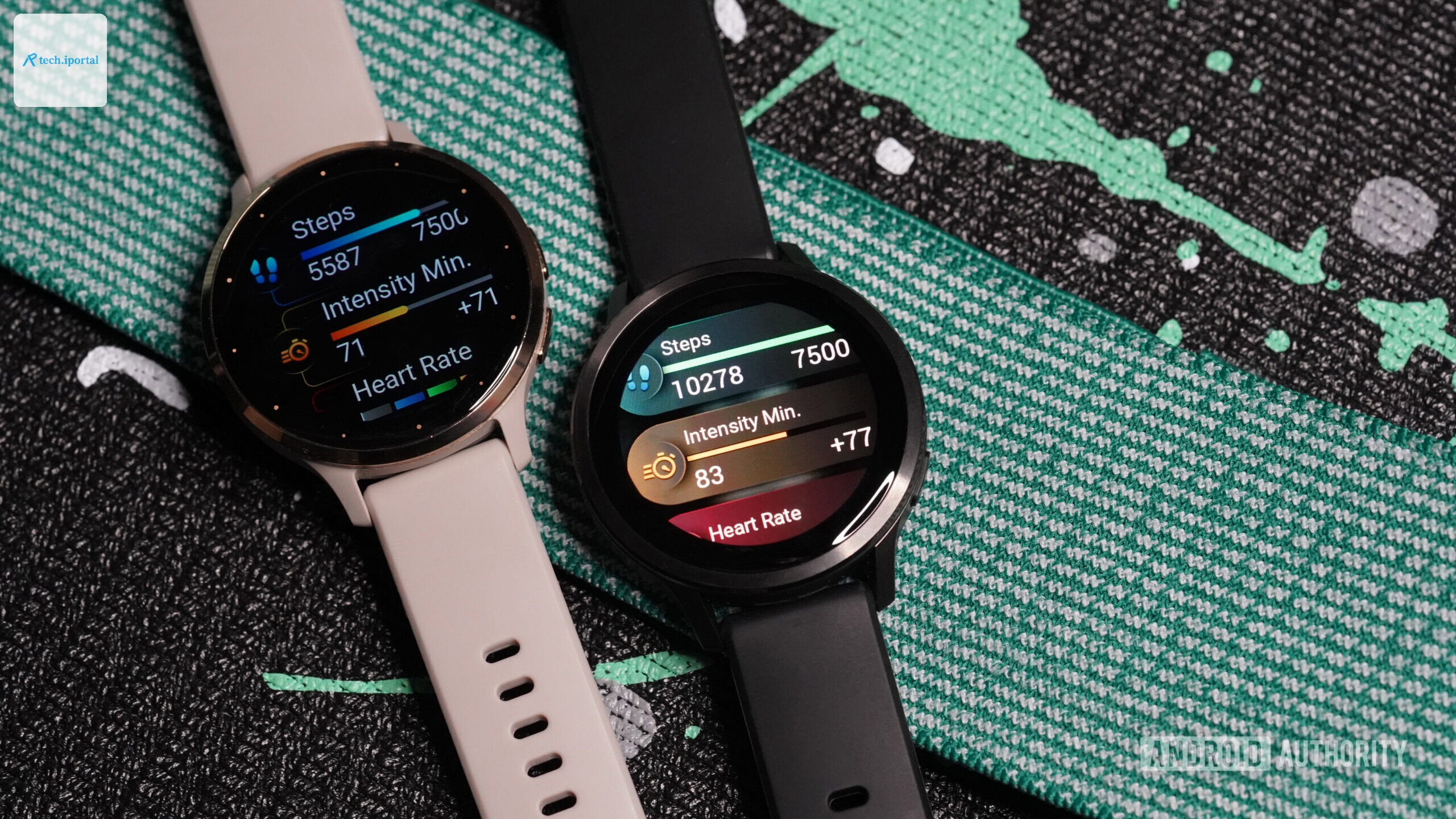 A Garmin Venu 4 rests alongside a Venu 3, each displaying widgets.
