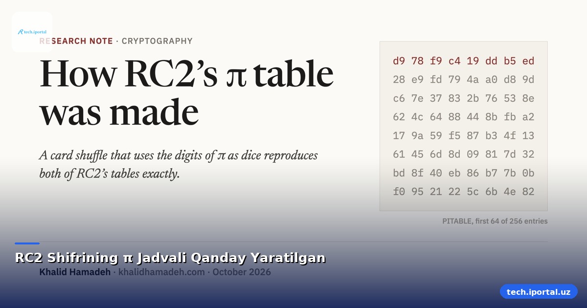 RC2 Shifrining π Jadvali Qanday Yaratilgan