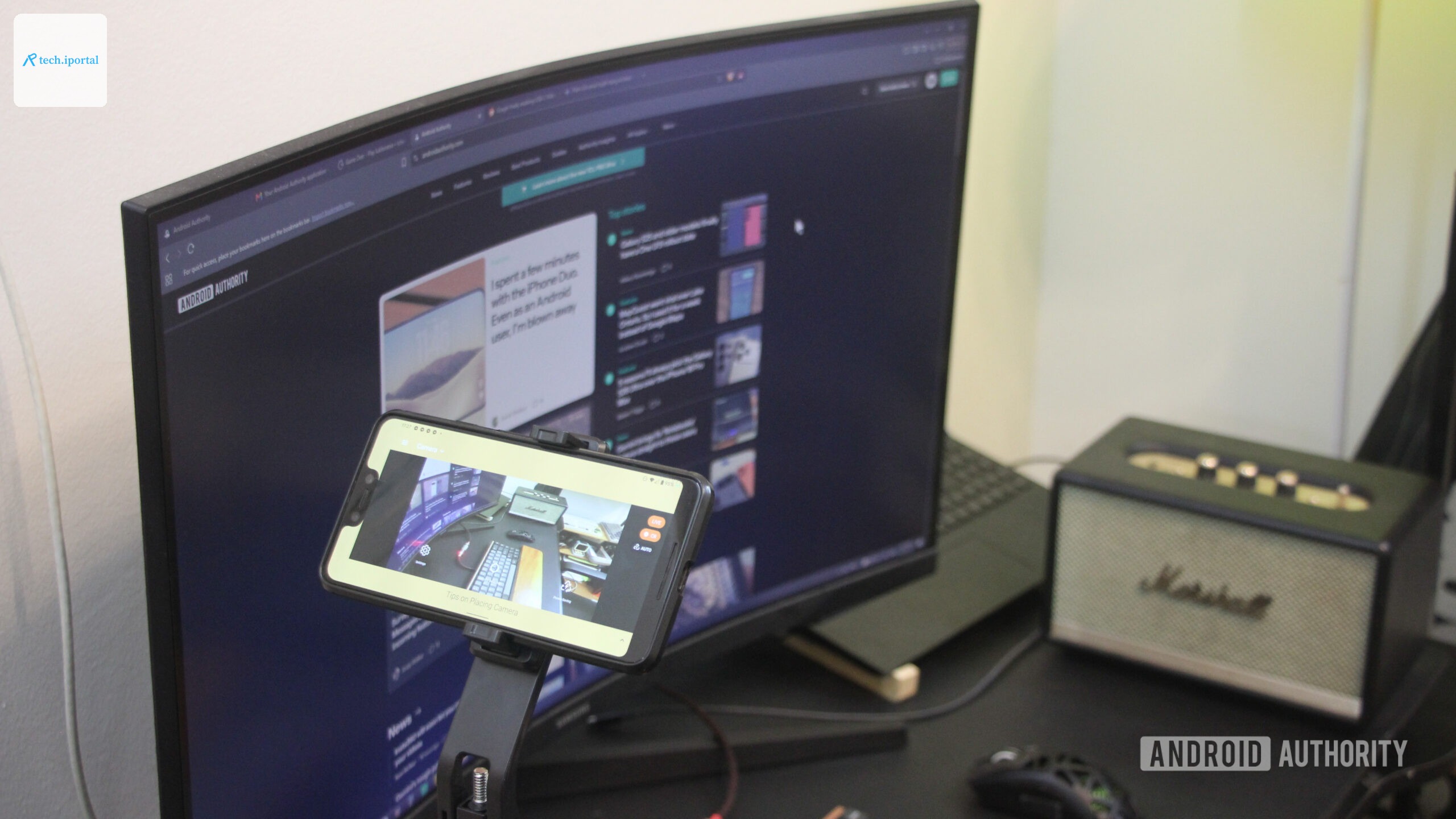 Pixel 3 XL being used as a security camera.