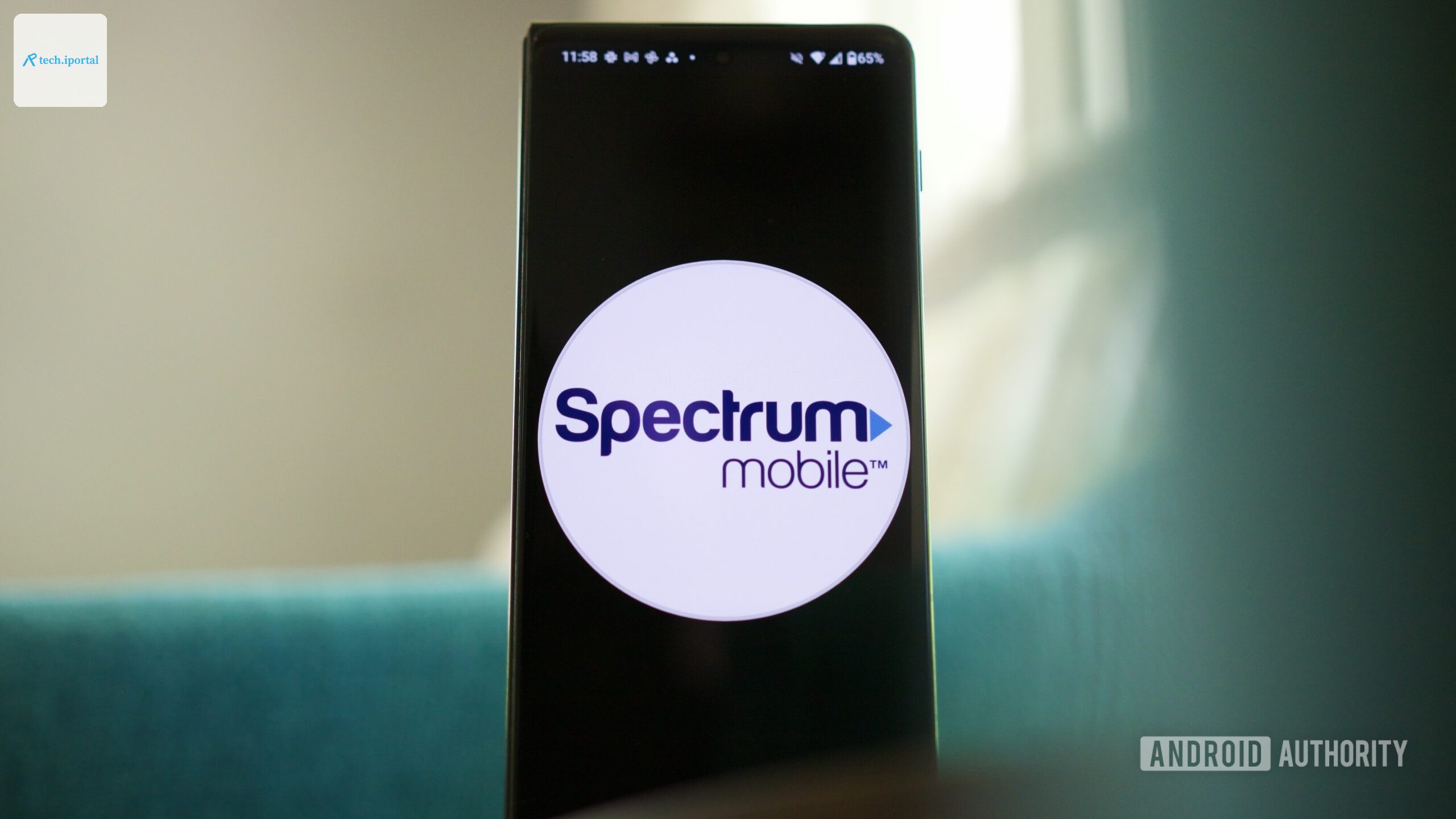 Spectrum Mobile logo displayed on an Android phone.