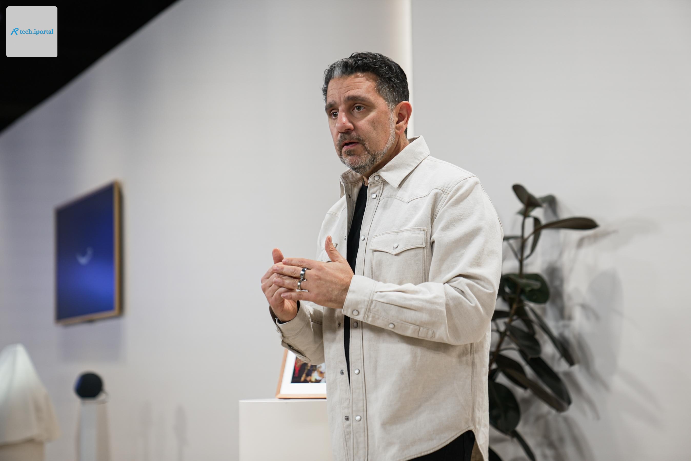 Panos Panay speaking to journalists at an event in New York City this week