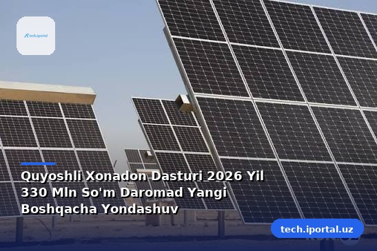 Quyoshli Xonadon Dasturi 2026 Yil 330 Mln So'm Daromad Yangi Boshqacha Yondashuv