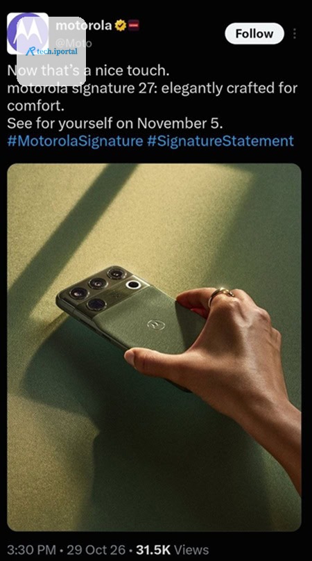 Motorola Signature official launch November 5