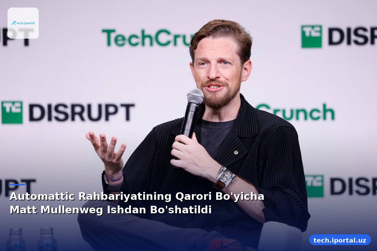 Automattic Rahbariyatining Qarori Bo'yicha Matt Mullenweg Ishdan Bo'shatildi