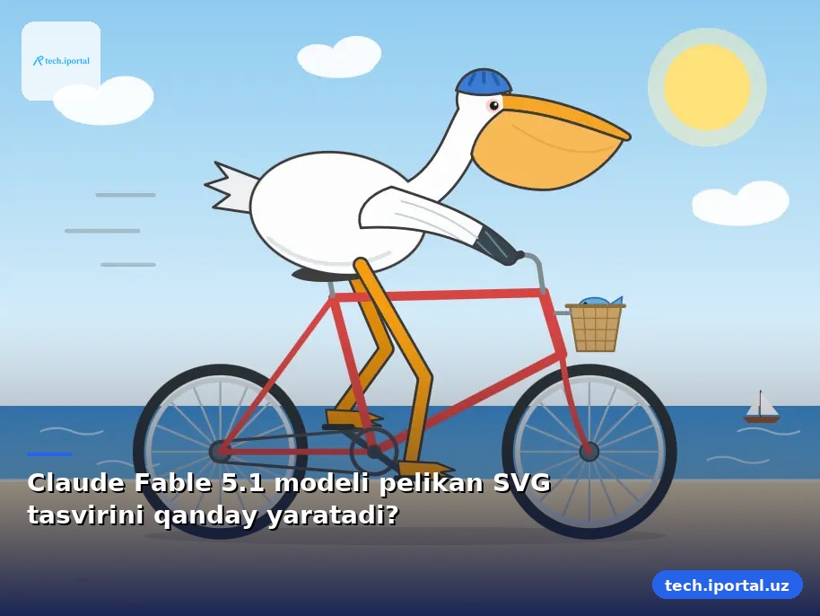 Claude Fable 5.1 modeli pelikan SVG tasvirini qanday yaratadi?