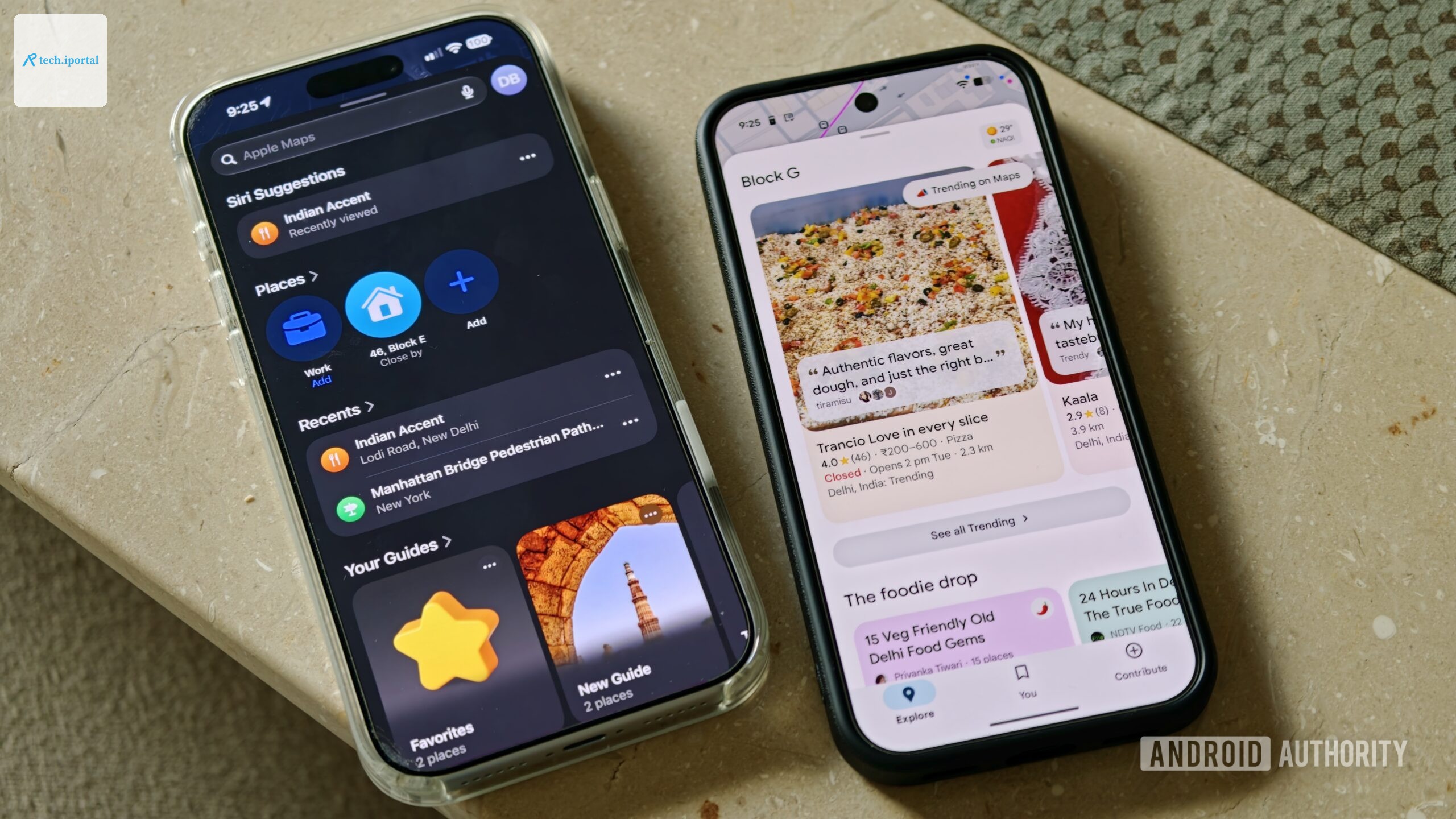 Apple Maps cleaner interface vs Google Maps