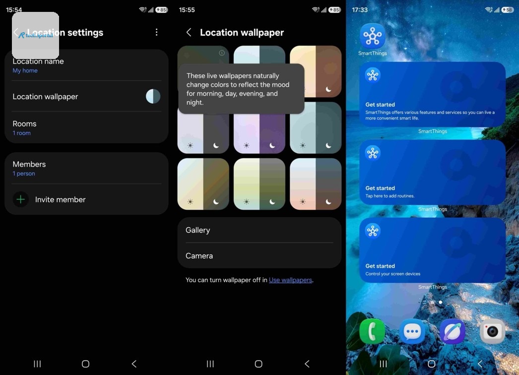 Samsung SmartThings Redesign Live Wallpaper selection
