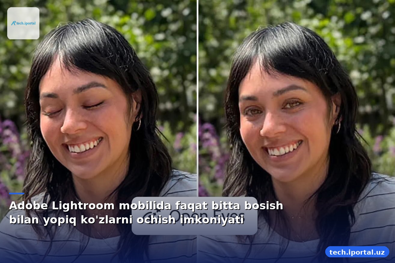 Adobe Lightroom mobilida faqat bitta bosish bilan yopiq ko'zlarni ochish imkoniyati