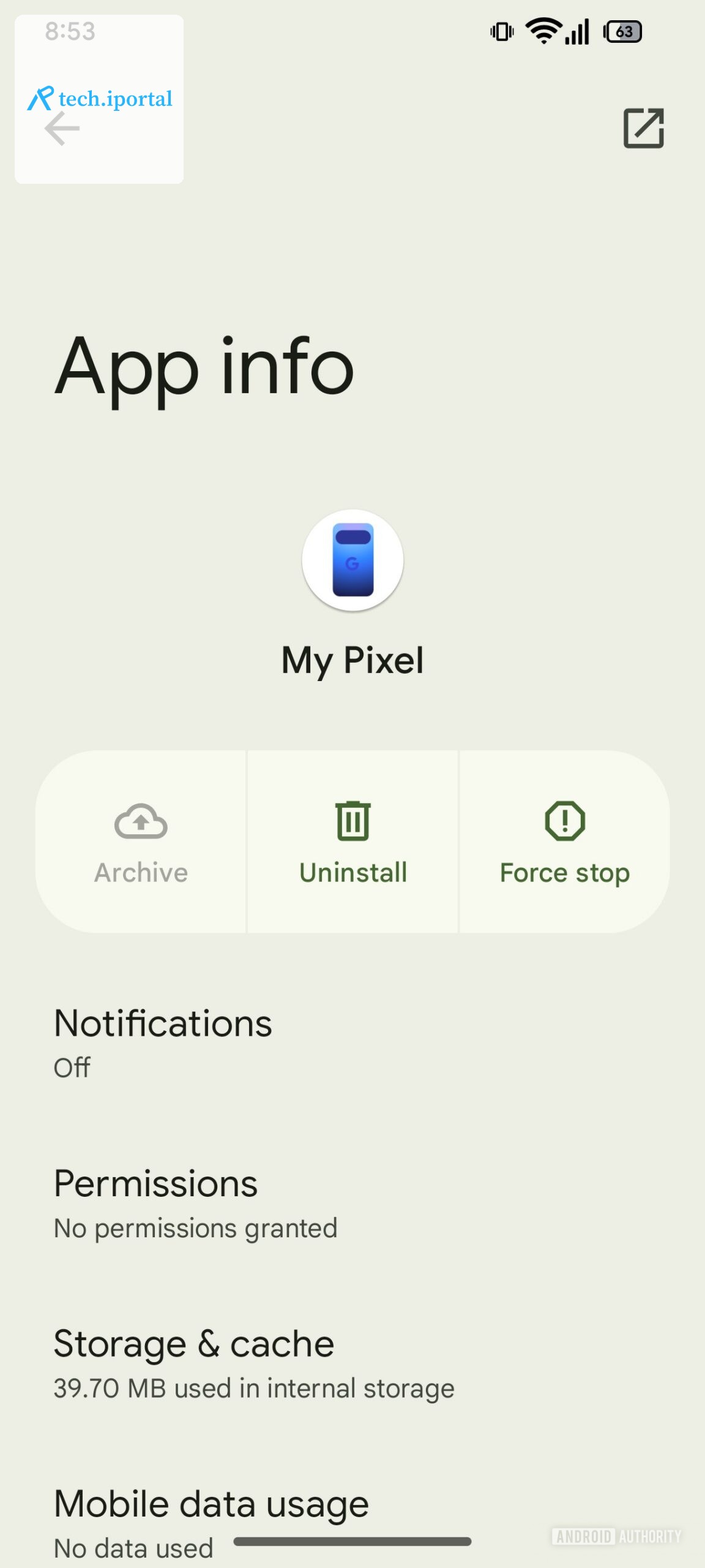 My Pixel App My Info Current