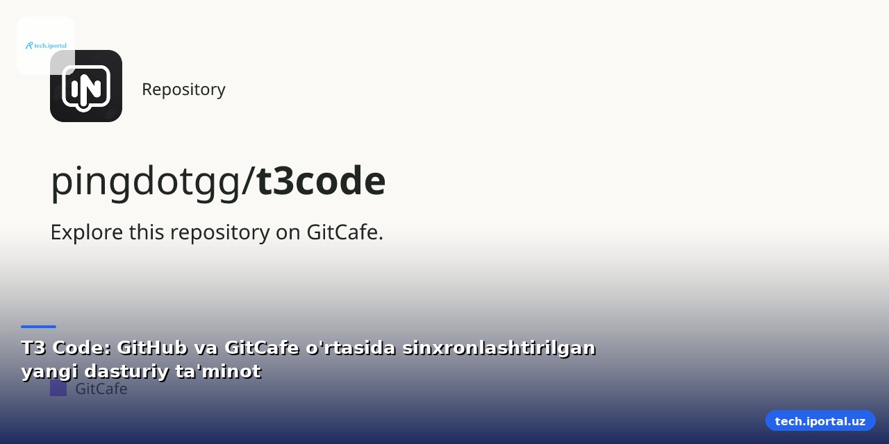 T3 Code: GitHub va GitCafe o'rtasida sinxronlashtirilgan yangi dasturiy ta'minot