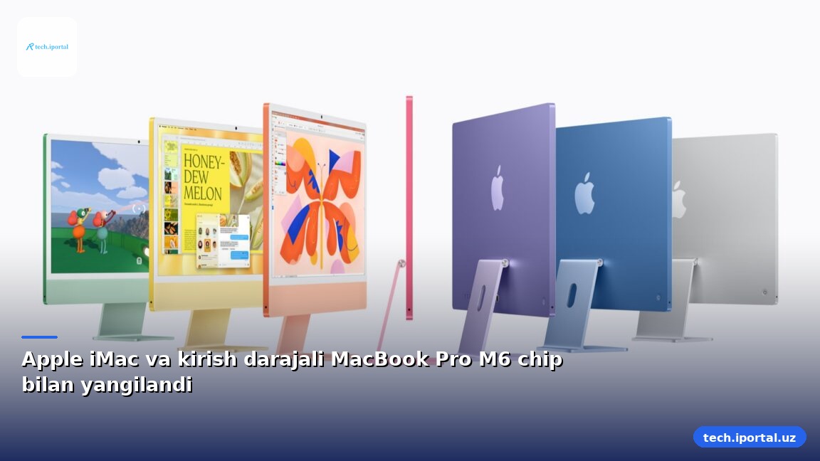 Apple iMac va kirish darajali MacBook Pro M6 chip bilan yangilandi