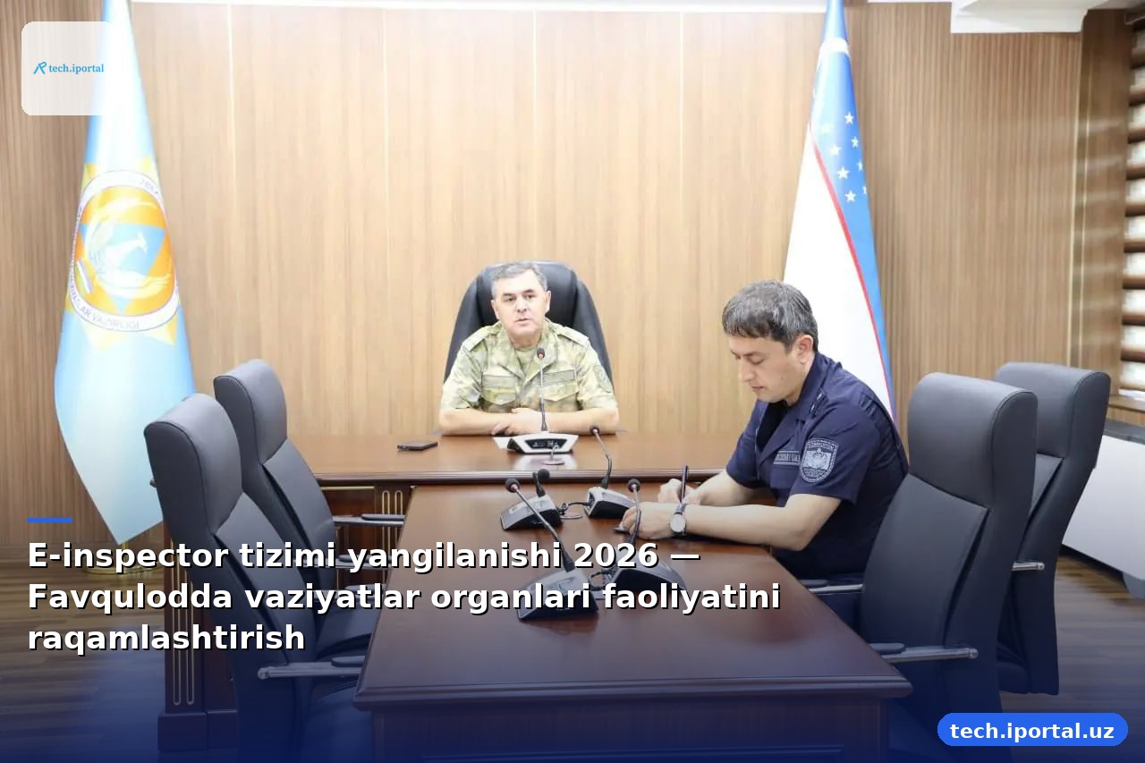 E-inspector tizimi yangilanishi 2026 — Favqulodda vaziyatlar organlari faoliyatini raqamlashtirish