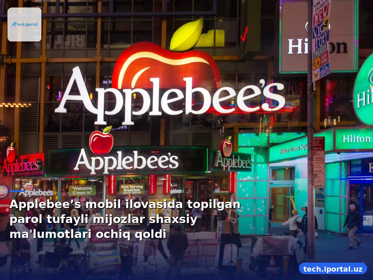 Applebee’s mobil ilovasida topilgan parol tufayli mijozlar shaxsiy ma'lumotlari ochiq qoldi