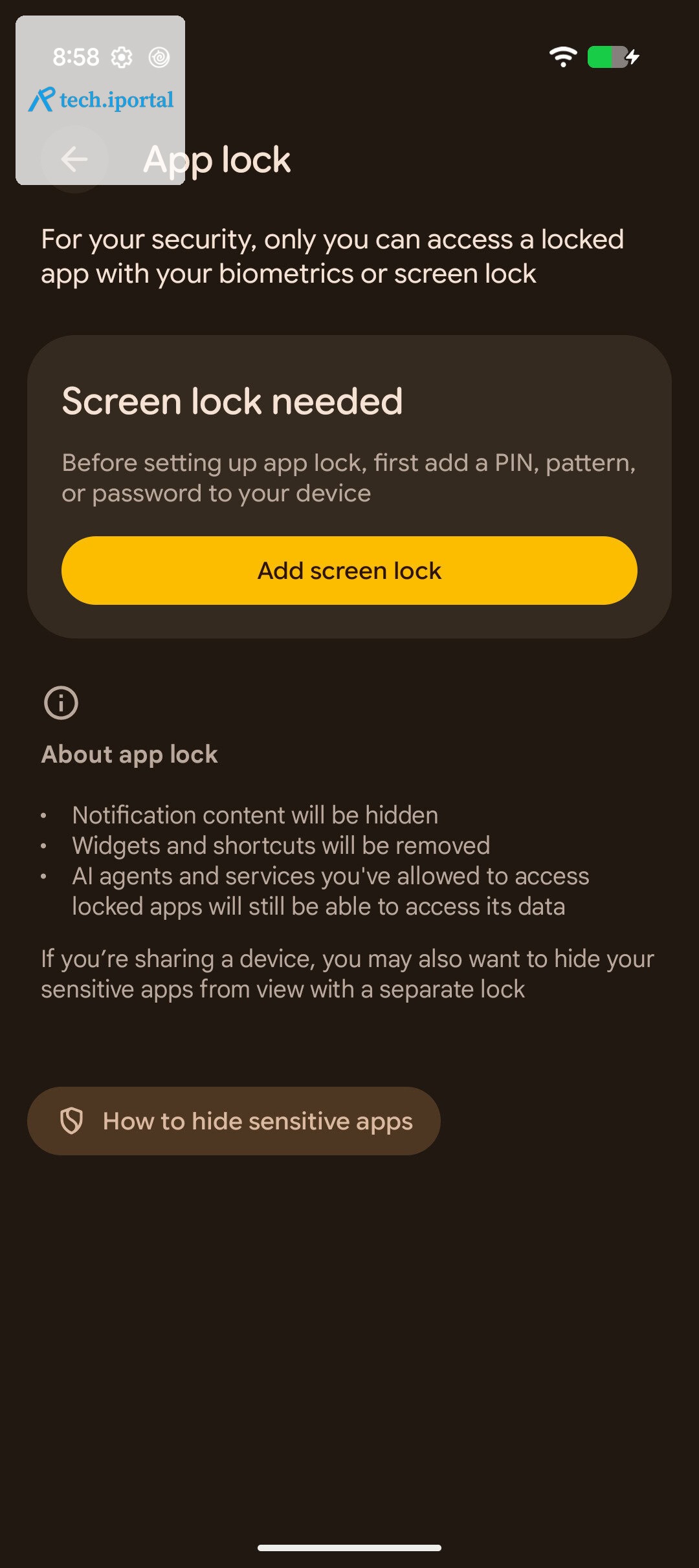 Android Canary 2608 app lock feature AssembleDebug 2