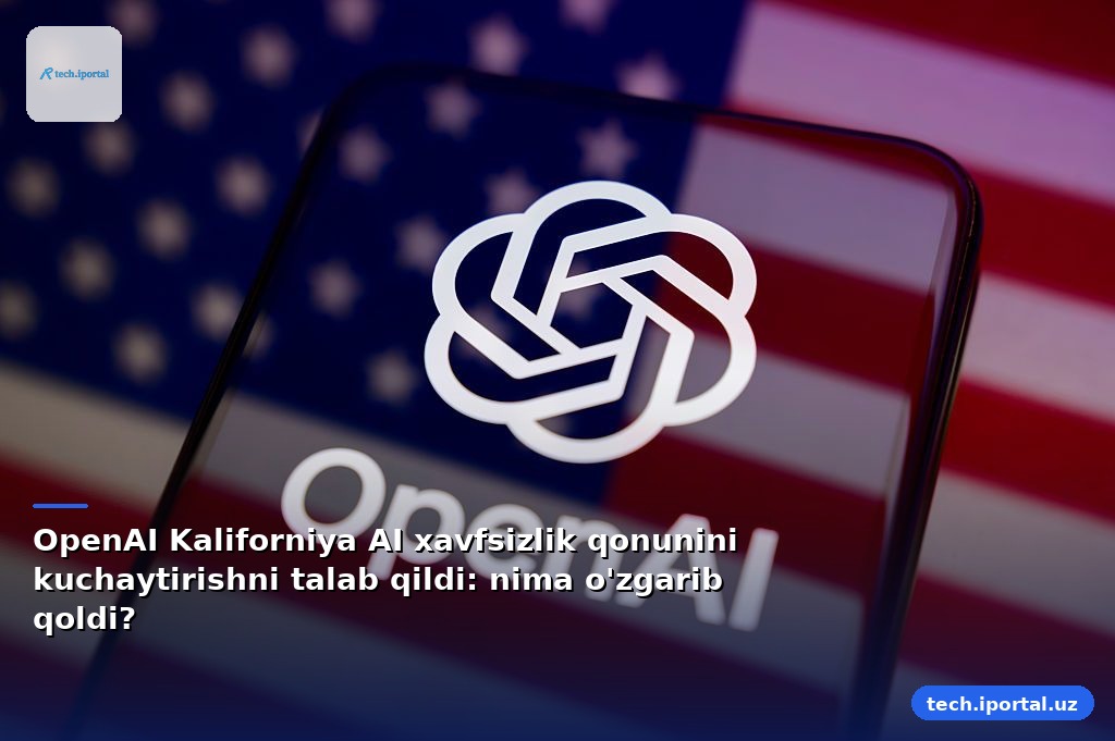OpenAI Kaliforniya AI xavfsizlik qonunini kuchaytirishni talab qildi: nima o'zgarib qoldi?