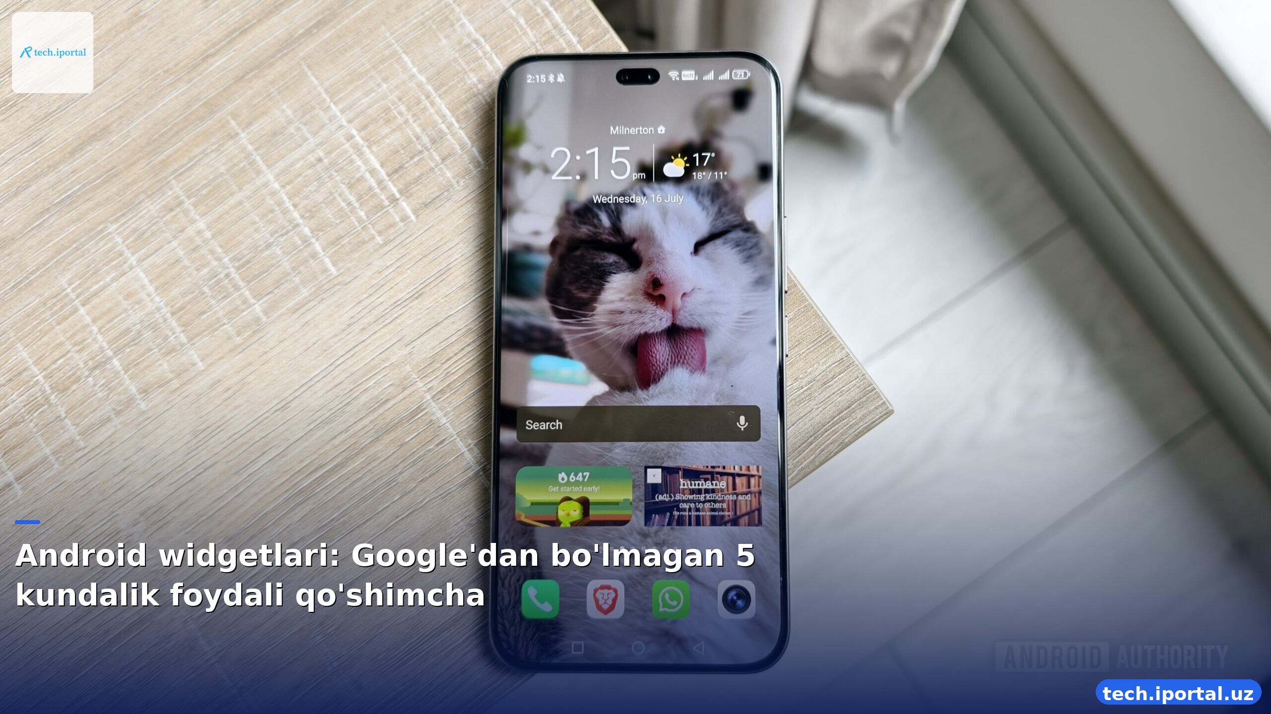Android widgetlari: Google'dan bo'lmagan 5 kundalik foydali qo'shimcha